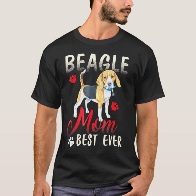 Beagle Beagle Mama Beste je T-Shirt (Vorderseite)
