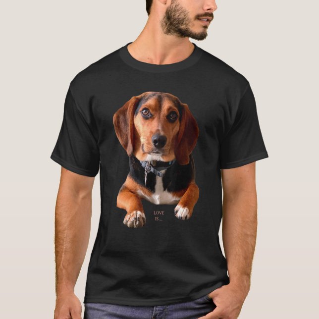 Beagle Beagle T-Shirt Liebe Hund Mama Vater Welpe  (Vorderseite)