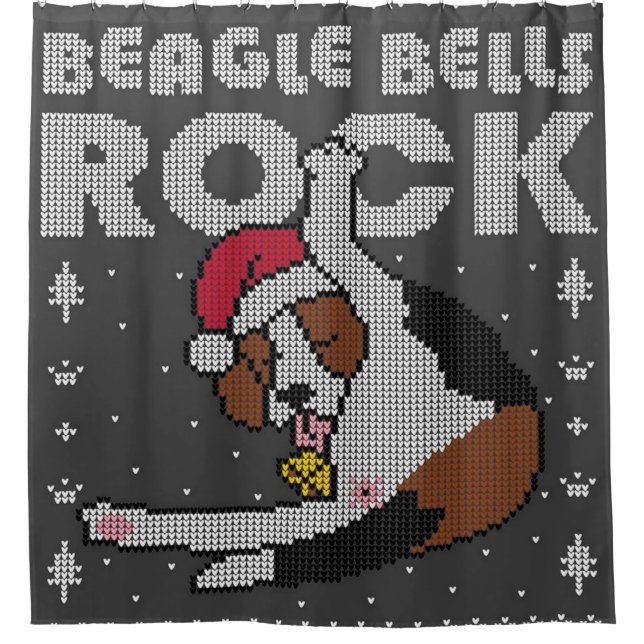 Beagle Bells Duschvorhang (Vorderseite)