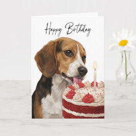 Beagle Birthday Cake Inspector Karte