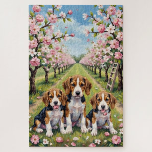 Beagle Blossom Orchard Kunst Puzzle