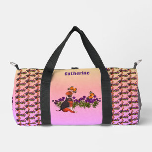 Beagle Butterfets Blume Tier Personalisiert Duffle Bag