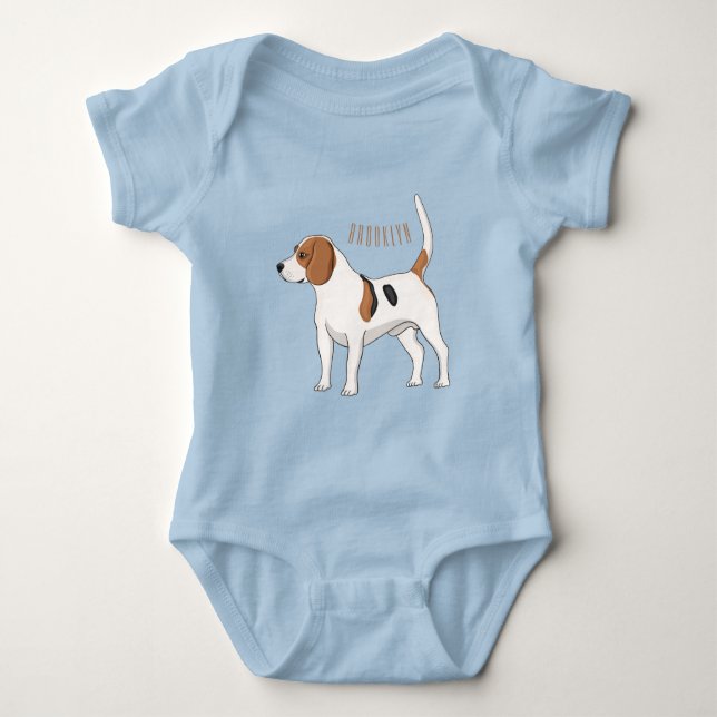 Beagle Cartoon Baby Strampler (Vorderseite)