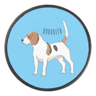 Beagle Cartoon Eishockey Puck