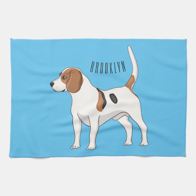 Beagle Cartoon Geschirrtuch (Horizontal)