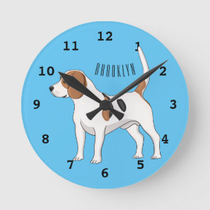 Beagle Cartoon Runde Wanduhr