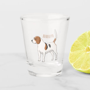 Beagle Cartoon Schnapsglas