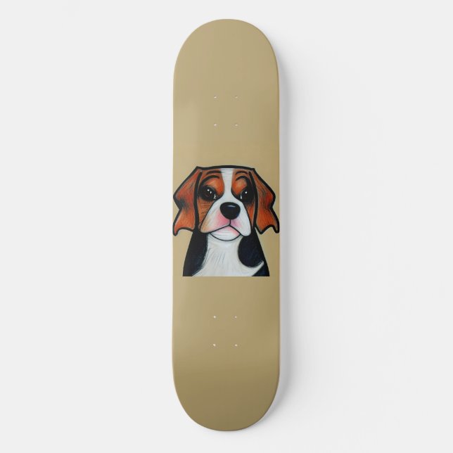 Beagle - Cartoon Skateboard (Vorderseite)