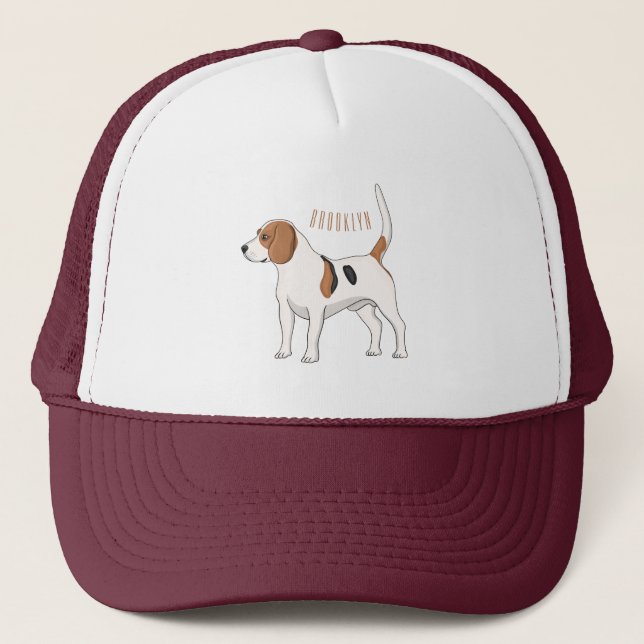 Beagle Cartoon Truckerkappe (Vorderseite)