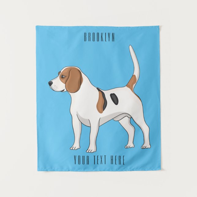 Beagle Cartoon Wandteppich (Vorderseite)