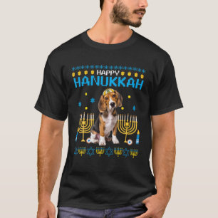 Beagle Chanukah Juwish Ugly Hanukkah Sweater Pajam T-Shirt