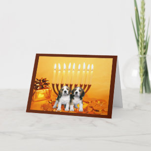 Beagle Chanukah Karte Menorah2