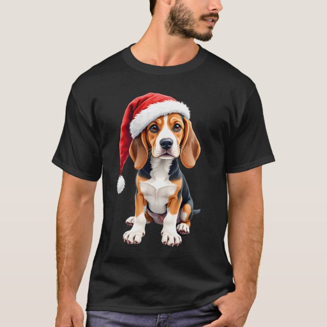 Beagle Christmas Dog Long Sleeve T-Shirt (Vorderseite)