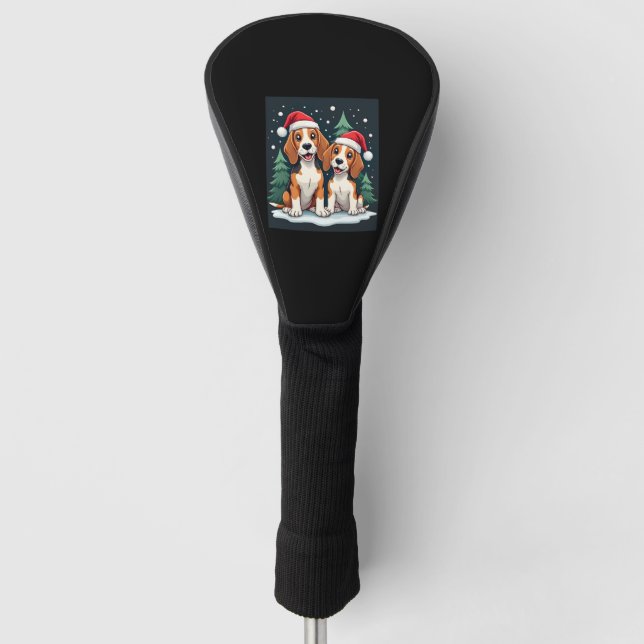 Beagle Christmas Dog Owner Xmas Holiday Pajama Lon Golf Headcover (Vorderseite)