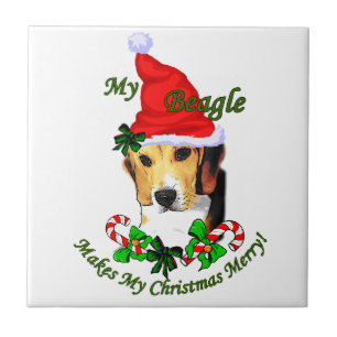 Beagle Christmas Merry Fliese