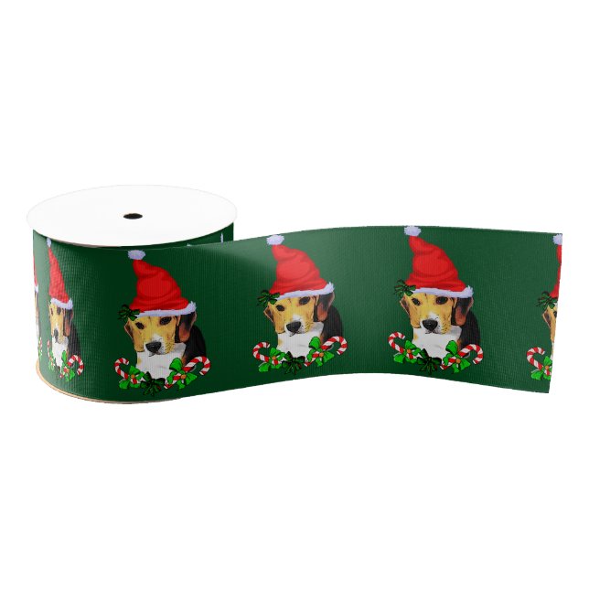 Beagle Christmas Merry Ripsband (Spule)