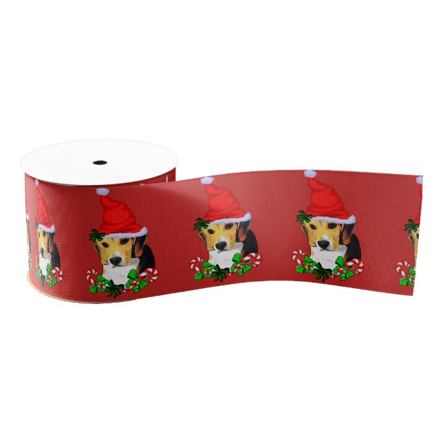 Beagle Christmas Merry Ripsband (Spule)