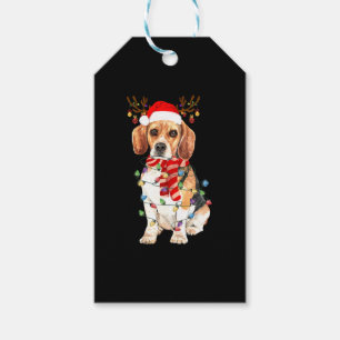 Beagle Christmas Tee Reindeer Christmas Lights Geschenkanhänger