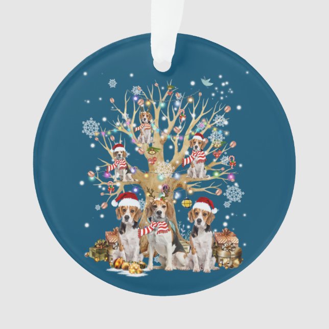 Beagle Christmas Tree Ornament For Dog Lover (Vorderseite)