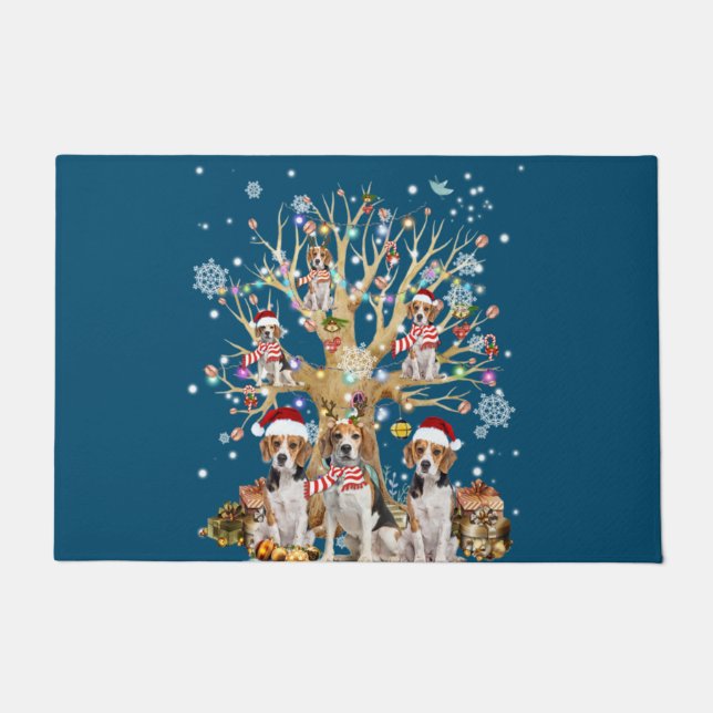 Beagle Christmas Tree Ornament For Dog Lover Fußmatte (Vorderseite)