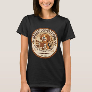 Beagle Coffee Lovers Club Retro Café Hund T-Shirt