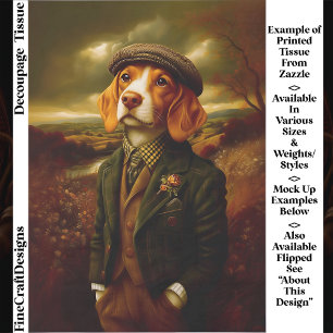 Beagle Country Gentleman Landschaft EX9L Decoupage Seidenpapier