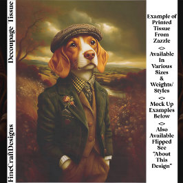 Beagle Country Gentleman Landschaft EX9R Decoupage Seidenpapier
