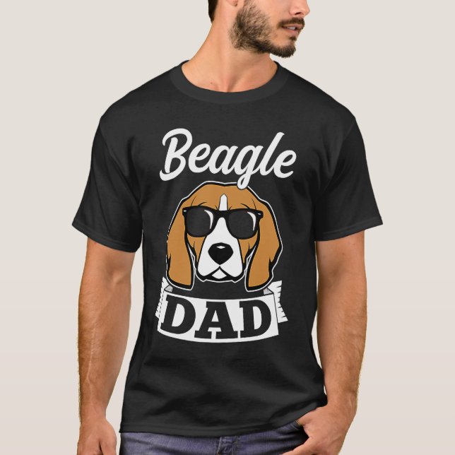 Beagle dad dog daddy daddy master walking T-Shirt (Vorderseite)