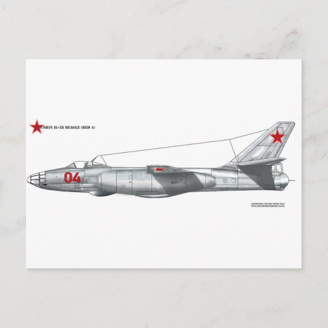 Beagle der Sowjetunion Ilyushin Il-28 Postkarte (Vorderseite)