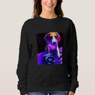 Beagle DJ Vaporwave Ästhetik Hund Männer Frauen Ju Sweatshirt