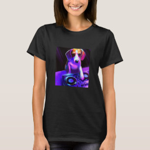Beagle DJ Vaporwave Ästhetik Hund Männer Frauen Ju T-Shirt