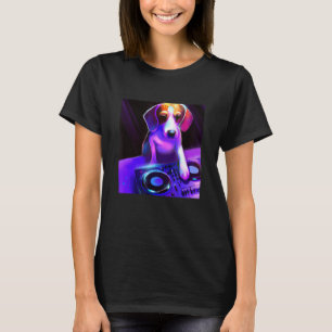 Beagle DJ Vaporwave Ästhetische Hunde Männer Fraue T-Shirt