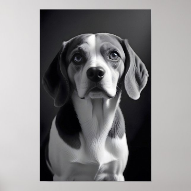 Beagle Dog Adorable Niedlich Pet Portrait Art Post Poster (Vorne)