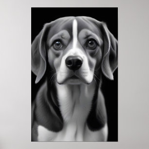 Beagle Dog Adorable Niedlich Pet Portrait Art Post Poster