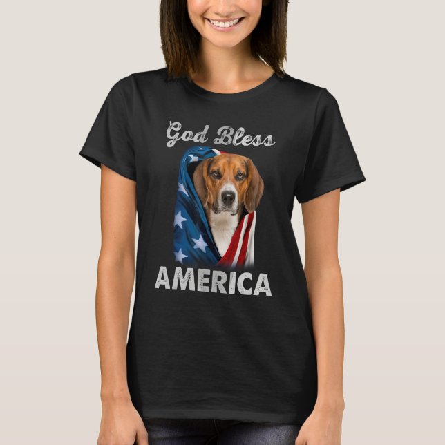 Beagle Dog American USA Flag 4th of July Dog  Owne T-Shirt (Vorderseite)