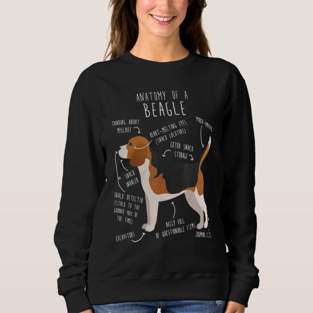 Beagle Dog Anatomy  Cute Pet  Dog Mom Dog Dad Sweatshirt (Vorderseite)