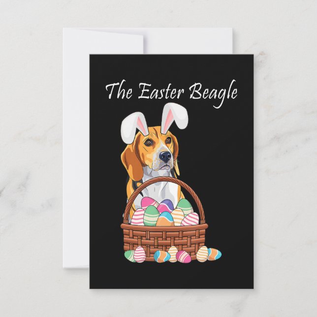 Beagle Dog Bunny Rabbit Oars Beagle Ostern RSVP Karte (Vorderseite)