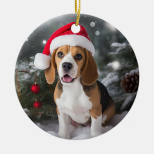 Beagle Dog Christmas Keepake Keramik Ornament