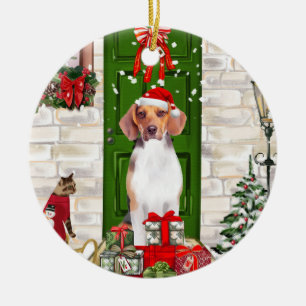 Beagle Dog Christmas Keramik Ornament