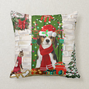 Beagle Dog Christmas Kissen