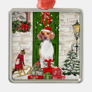 Beagle Dog Christmas Ornament Aus Metall