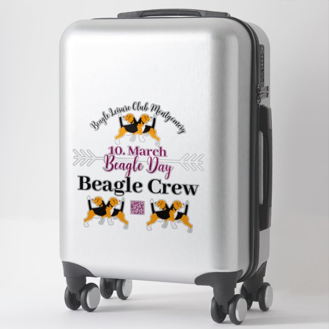 Beagle Dog Day Postsendung  Aufkleber (Koffer)