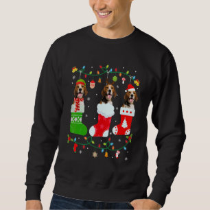 Beagle Dog Drei Weihnachtssocken Sweater Xmas Hund Sweatshirt