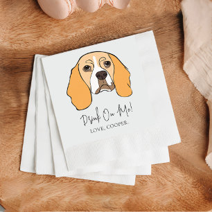 Beagle Dog Drink on me Hund Custom Cocktail Napkin Serviette