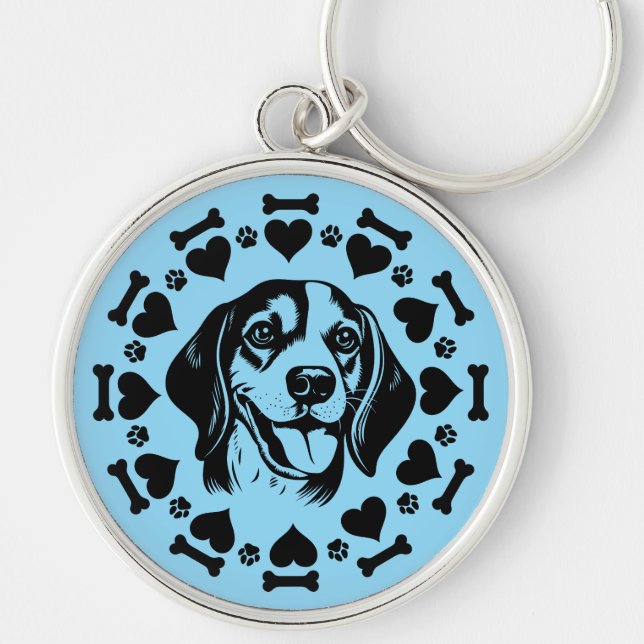 Beagle Dog Eigentümer Schlüsselanhänger (Vorne)