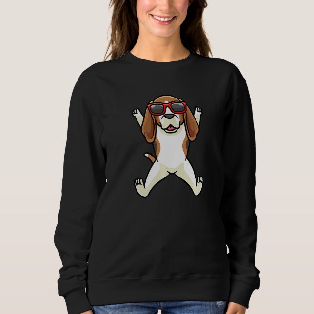 Beagle Dog English Beagle With Sunglasses Dancing  Sweatshirt (Vorderseite)