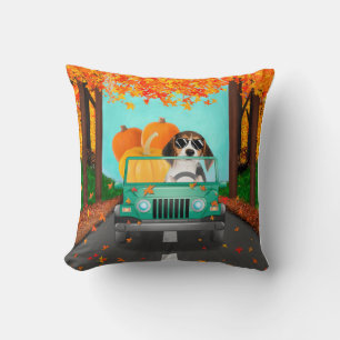 Beagle Dog Fall Pumpkin Kissen