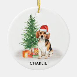 Beagle Dog Festive Weihnachten Personalisiert Weih Keramik Ornament