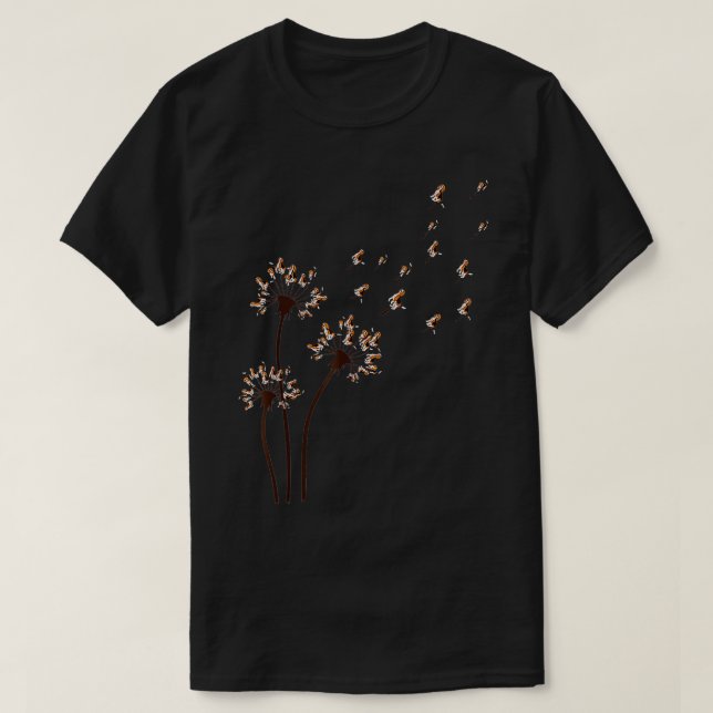 Beagle Dog Flower Fly Dandelion  For Dog Mama Dog  T-Shirt (Design vorne)