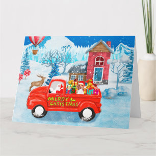 Beagle Dog in Christmas Delivery LKW Schnee Karte